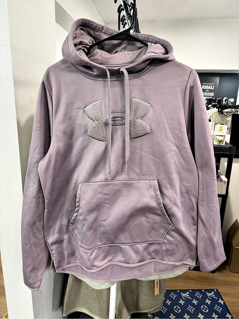 Under Armour Women's Rival Fleece Big Logo Hoodie Purple Large